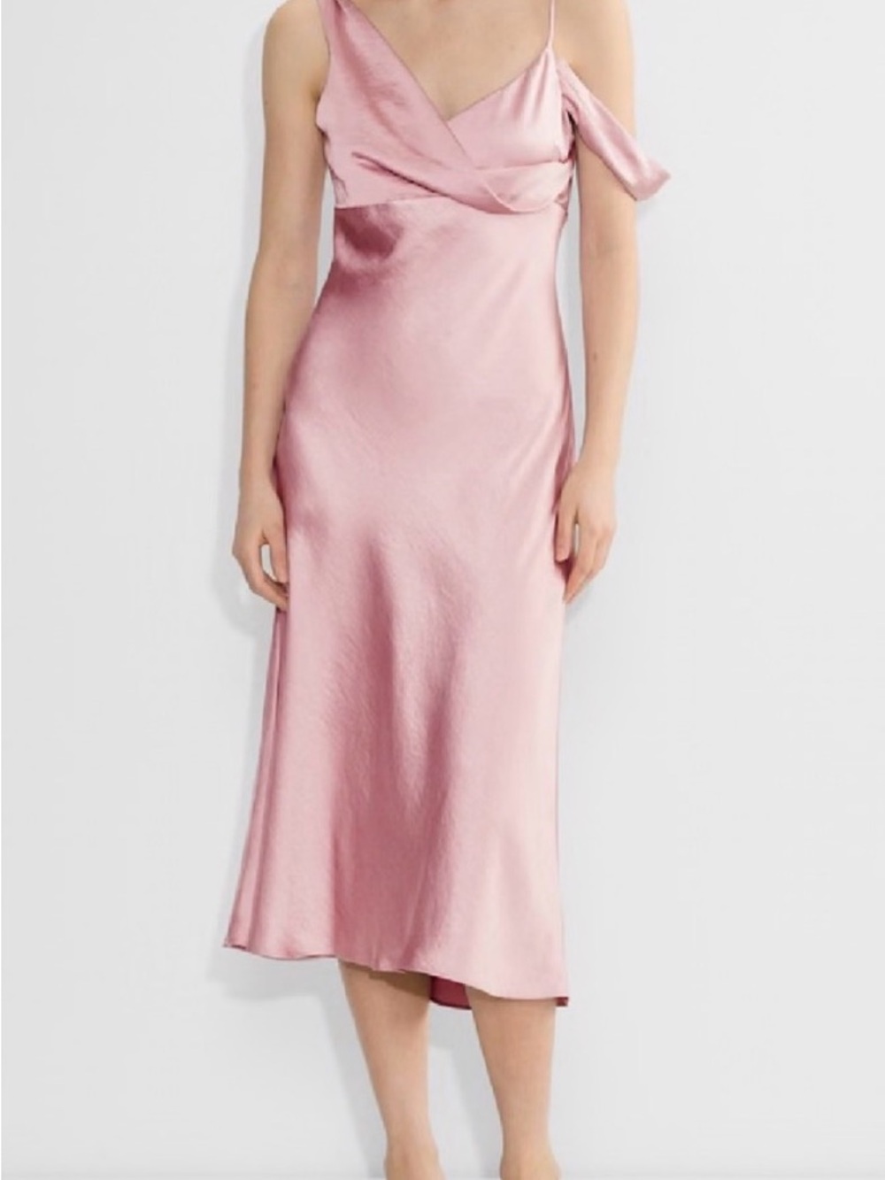 Aritzia Hymn Midi Slip Dress in Pink Rose